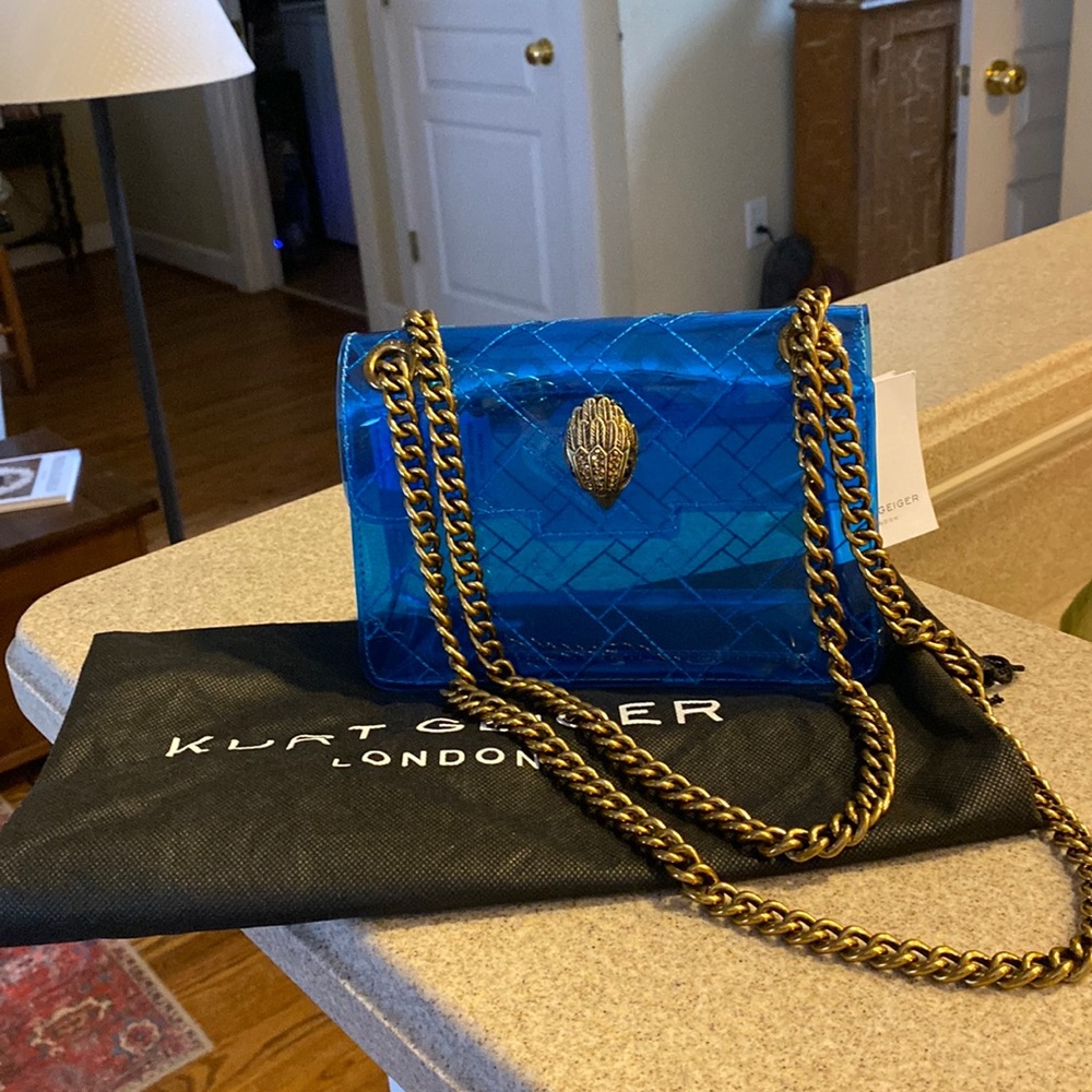 Kurt Geiger Blue Transparent Mini Kensington bag